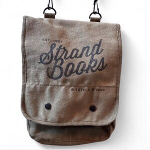 Vintage Khaki “STRAND BOOKS” Canvas Crossbody Bag